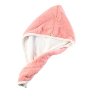 Soft Microfiber Hair Drying Towel Cap with Button Loop (1 Pc)