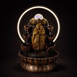 Radha Krishna LED Tabletop Water Fountain for Home Decor
