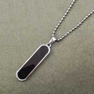 Black Enamel Chain Pendant For Men