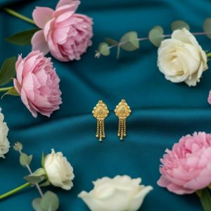 Nice 3 Line Golden Earrings for Women & Girls – Traditional Fancy Gift