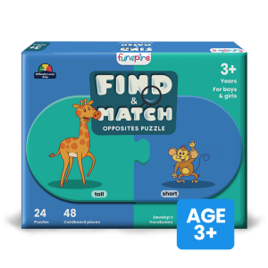 Opposites Matching Puzzle - Ages 3+ (48 cardboard puzzle pieces) Find & Match series