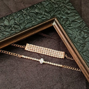 Rose Gold Plated Pack Of Stone Bracelet