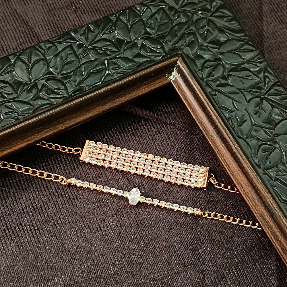 Rose Gold Plated Pack Of Stone Bracelet - Image 3