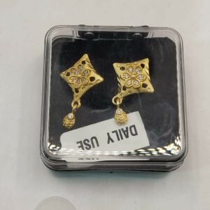 Rose Gold AD Flower Dangle Stud Earrings for Women and girls