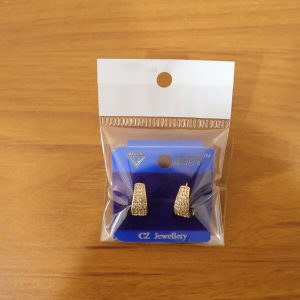 Luxury Crystal-Studded Gold Hoop Earrings – Wide Huggie Style Sparkling