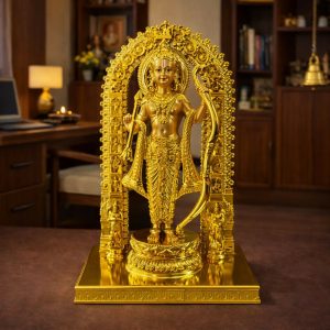 Lord Ram Idol with Bow Golden Finish Statue for Home Temple Decor
