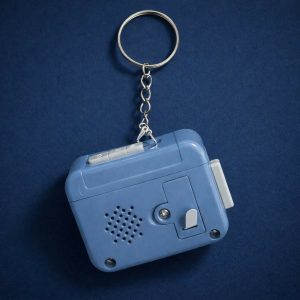 Retro Cassette Tape Keychain Sound Toy with Button Click Sound