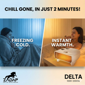 Zadap 2000W Room Heater Tip Over Safety