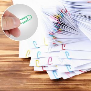 Multi-Color Vinyl Coated Metal Paper Clips Use for Office, School & Home (80 No’s)