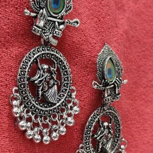 Silver Peacock Earrings