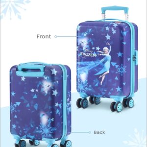 Travelling Kids Cartoon Character Trolley/Luggage Bags 4 Wheels ( Blue /18 Inch)