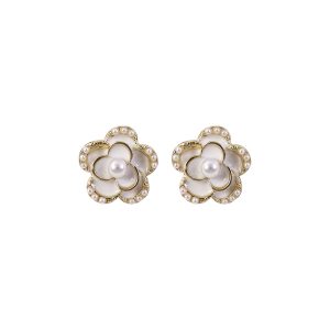 Elegant Korean Style Pearl Heart Drop Earrings for Women & Girls