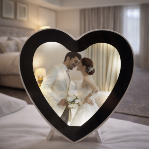 Heart Shape LED Photo Frame Lamp with Stand for Romantic Home Decor