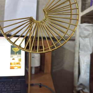 Modern Gold Spiral Metal Table Decor Showpiece with Marble Base