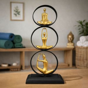 Golden Yoga Meditation Figurine Showpiece Decorative Table Decor