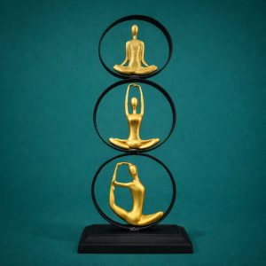 Golden Yoga Meditation Figurine Showpiece Decorative Table Decor