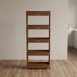 Prexo 5 Layer Multipurpose Kitchen Storage Rack Organizer Shelf with Wheels (1 Pc)