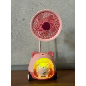Cute Pig LED Night Lamp with Mini Fan, Kids Desk Light & Soft Warm Glow