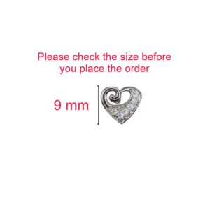 Sterling Silver Heart Stud Earrings with AD for women and girls