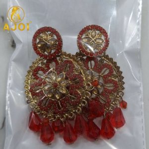 Red Floral Earrings