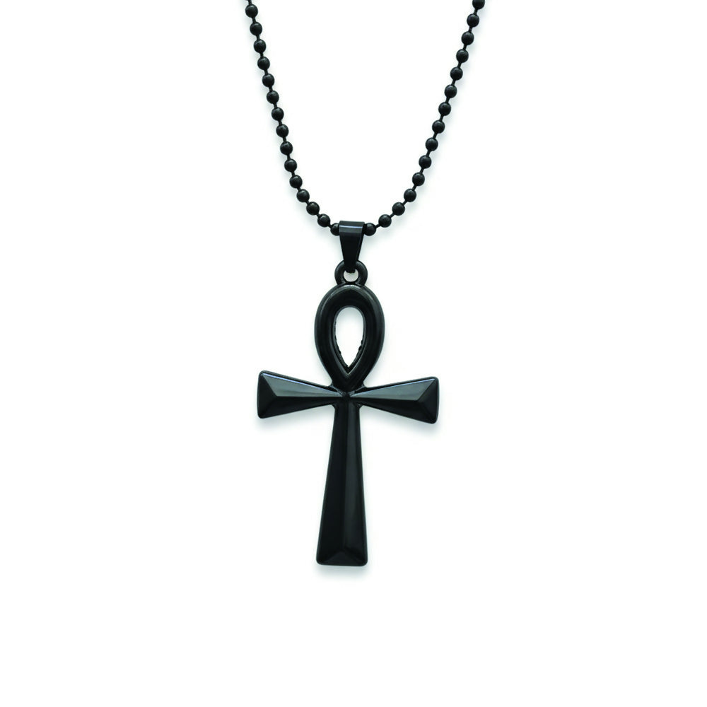 Egyptian Ankh Symbol Black Pendant Necklace for Men's