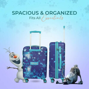 Travelling Kids Cartoon Character Trolley/Luggage Bags 4 Wheels ( Blue /22 Inch)