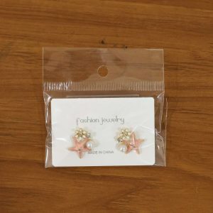 Elegant Pink Starfish Pearl Stud Earrings for Women For Girls