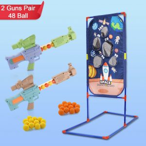 Aditi Space Explorer Pack Of 2 Pneumatic Gun Toy Stand Include 24 Soft Foam Ball