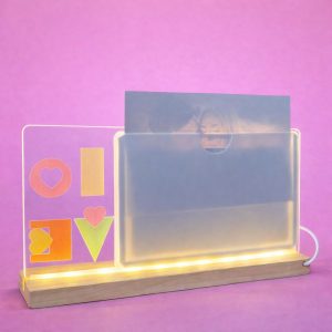 LED Love Photo Frame Lamp with Wooden Base Romantic Decor