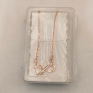 Rose Gold Infinity Heart Necklace with AD For women and girls