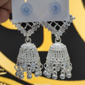White Gold Square Jhumka