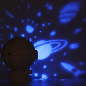 Astronaut Star Projector Night Light with Galaxy Effects & USB Power