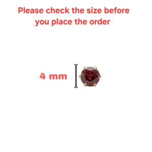 Gold plated Ruby AD Nosepin Stud Flat Back Labret for women and girls