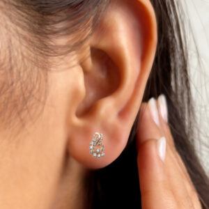 Rose Gold-Plated AD Diamond Stud Earrings | Elegant Peacock Design for women and girls