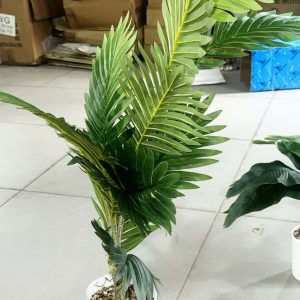 Artificial Palm Leaf Plant with Pot for Home & Office Table Décor