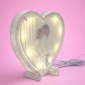 Heart Shape LED Photo Frame Lamp with Stand for Romantic Home Decor