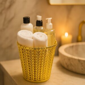 Luxury Golden Decorative Makeup Brush Holder Organizer (1 Pc)