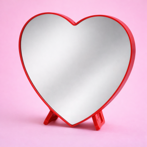 Red Heart Shape LED Night Lamp with Stand for Bedroom Table Decor