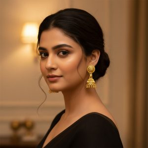 Beautiful Gold Plated Traditional Jhumka Earrings for Women Party Wear