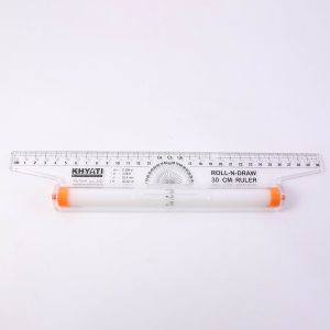 Roll-N-Draw Precision Ruler with Rolling Guide for Drawing & Drafting (30Cm)