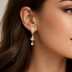 Elegant Spiral Bar Design Dangle Party Wear Jewellery