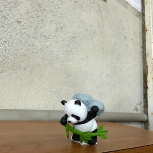 Cute Panda Bamboo poly-resin Showpiece | Mini Decorative Panda Figurine for Home