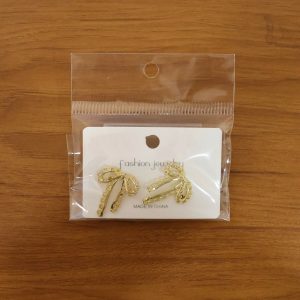 Elegant Gold Bow Drop Earrings for Women | Korean Style Designer Ribbon Earrings