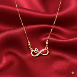 Gold Plated Heart & Infinity Necklace with AD For women and girls