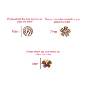 3-Pair Rose Gold Stud Earring Set - Flower, Swirl, Butterfly for women and girls Combo Pack of 3