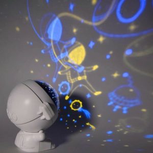 Astronaut Star Projector Night Light with Galaxy Effects & USB Power