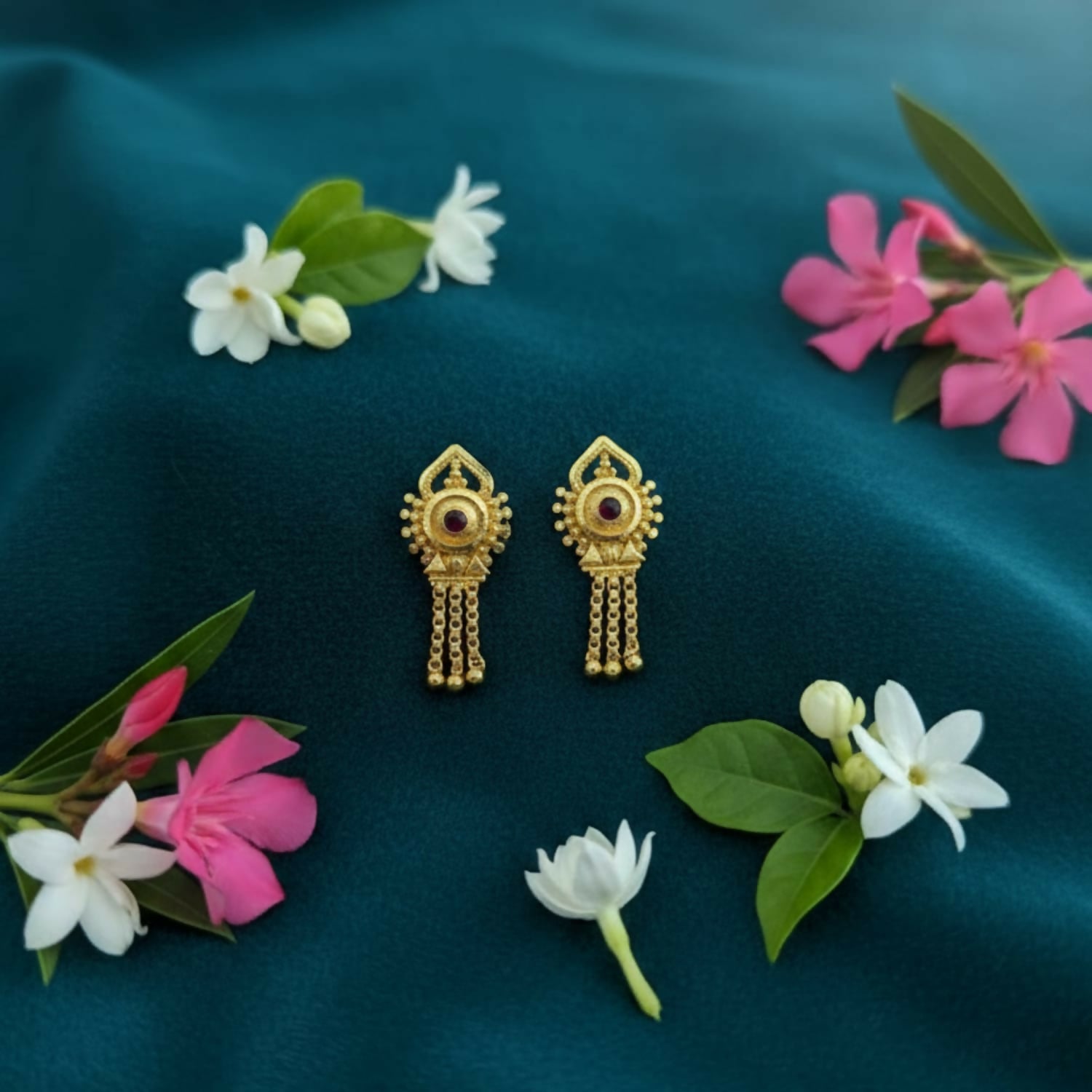 Nice 3 Line Golden Earrings for Women & Girls – Traditional Fancy Jewellery Gift