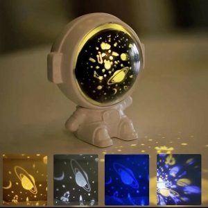 Astronaut Star Projector Night Light with Galaxy Effects & USB Power
