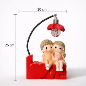 Red Couple LOVE Table Lamp with Decorative Light for Bedroom & Gift Decor
