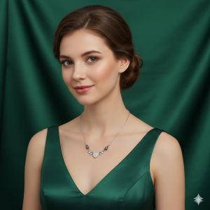 Silver Plated Sparkling Crystal Heart Wing Pendant Necklace For women and girls